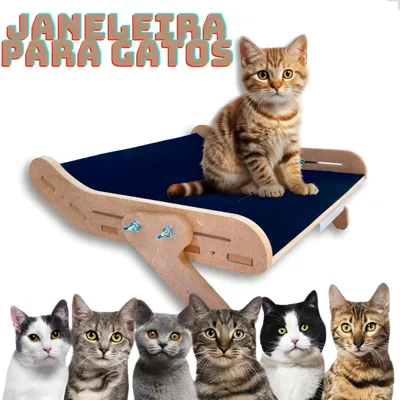 Foto do anúncio: Janeleira Cama para Gatos Felizes E Seguros Suporta até 25kg Janela Varanda