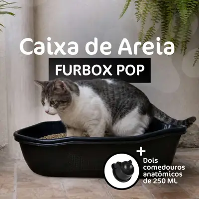 Foto do anúncio: Caixa de Areia Furbox Pop Pet Peneira Banheiro Gato Grande Bandeja