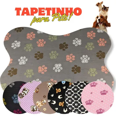 Foto do anúncio: Tapete Pet Osso Cachorro e Gato Para Comedouro 60x40 Antiderrapante