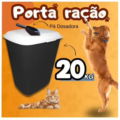 Foto do anúncio: Porta ração 20 kg com Pá Dosadora pote de ração pet para cachorro gato