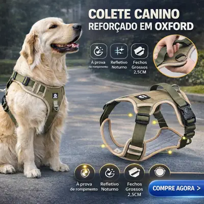 Foto do anúncio: Peitoral Coleira Super Reforçada Refletiva C/ Regulagem Cachorro Grande