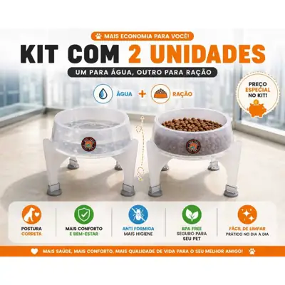 Foto do anúncio: Comedouro Elevado Para Cães Médios 750ml 21,8cm Anti Formiga BPA Free