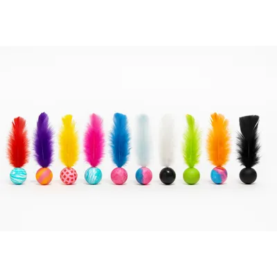Foto do anúncio: Kit de bolinhas de silicone com penas para gatos