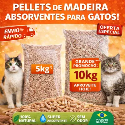 Foto do anúncio: Areia Granulado de Madeira Higiênico Pellets para Gatos e Roedores