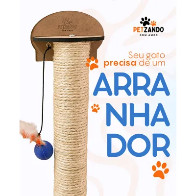 Foto do anúncio: Arranhador Parede Gato Sisal Poste Brinquedo Pet PetZando