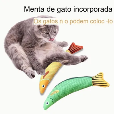 Foto do anúncio: Brinquedo Para Gatos Com Catnip Peixe De Pelúcia Interativo Mordedor Para Pets 3D PROMOÇÃO