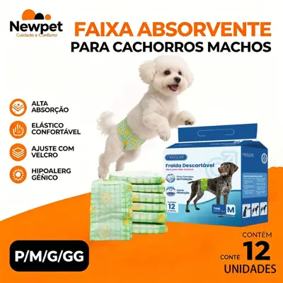 Foto do anúncio: Newpet Fralda Higiênica Descartável Pet para Cachorro Macho Dog's Care