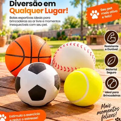 Foto do anúncio: Kit Bolinhas Mistas para cachorro de borracha maciça Esportes 60mm PCT