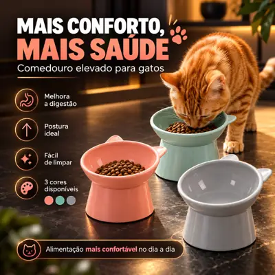 Foto do anúncio: Comedouro Bebedouro Elevado 1 2 ou 5 Unidades Pet Gato Cachorro Kit