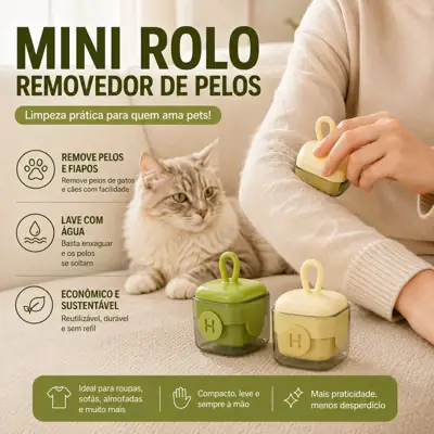Foto do anúncio: Rolo Tira Pelos Lavável e Reutilizável Mini Portátil para Limpeza