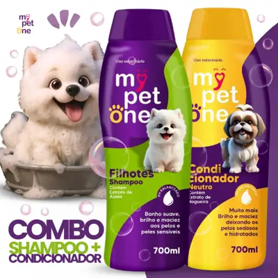 Foto do anúncio: Kit Shampoo Premium 700 mL Filhotes + Condicionador Cães e Gatos