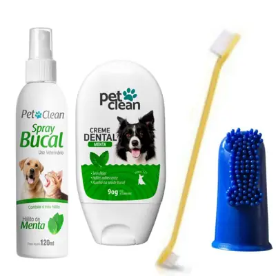 Foto do anúncio: Pet Clean Kit Creme Dental Menta + Spray Bucal Menta + Dedeira Flexível