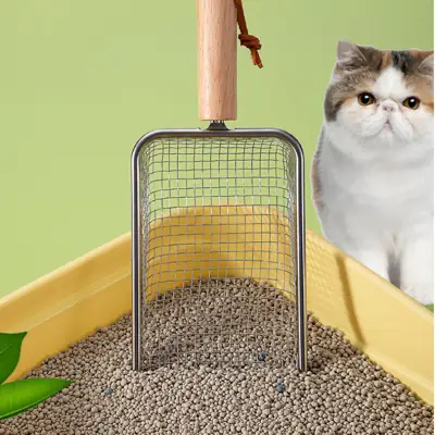 Foto do anúncio: Pá Higiênica De Areia para Gatos Peneira Coletora Aço Inox