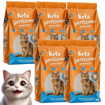 Foto do anúncio: Kit 5un. Areia Sanitária Higiênica Para Gatos Gatíssimo 20 kg Total