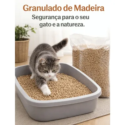 Foto do anúncio: Areia Granulada Higiênica de Madeira para Gatos e Roedores