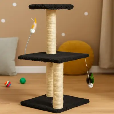 Foto do anúncio: Arranhador para Gatos Pet com 3 Níveis e Brinquedo Suspenso