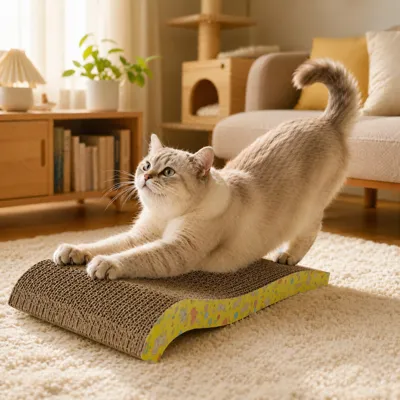 Foto do anúncio: Arranhador para Gato Papelão Ondulado Curvo Lixa Unhas Resistente