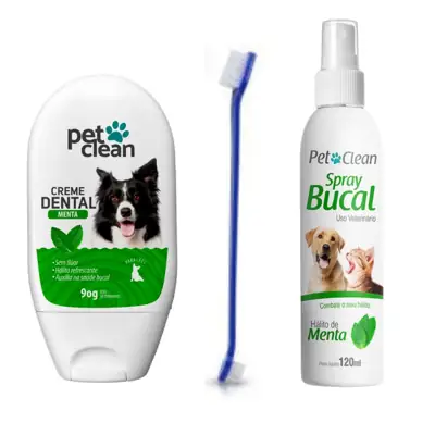 Foto do anúncio: Pet Clean Creme Dental 90g + Spray Bucal + Escova de Dente
