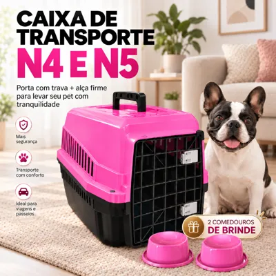 Foto do anúncio: Caixa de transporte viagem N4 E N5 seguro resistente com alça para cachorro cães gato