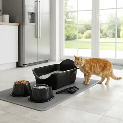 Foto do anúncio: Kit Caixa Areia Gatos Pet Grandes Banheiro Sanitario Bandeja Furba