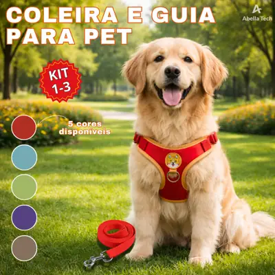 Foto do anúncio: Coleira De Peitoral Cachorro Com Guia Para Caes e Gatos De Estimação