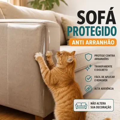Foto do anúncio: Protetor Sofá Gato Anti Arranhão - Película Transparente para Móveis