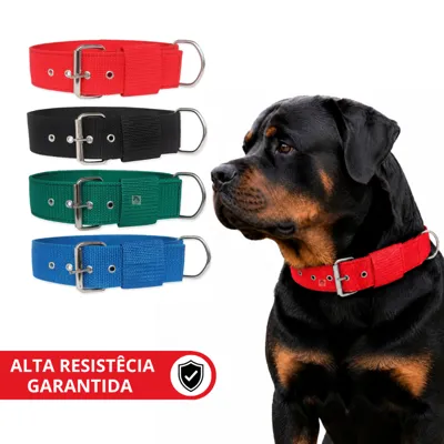 Foto do anúncio: Coleira Nylon Dupla Grande Porte Para Cachorros Pit Bull Pastor Raças Grandes