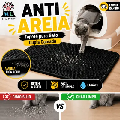 Foto do anúncio: Tapete para Gato Anti Areia Dupla Camada EVA Lavável Coletor de Areia