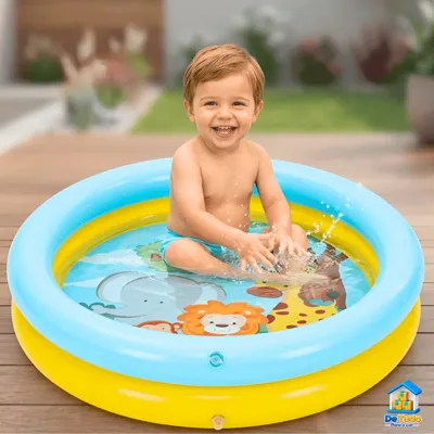Foto do anúncio: Piscina Infantil Inflável  Praia Criança Pets 2 Anéis Personagens 21 Litros