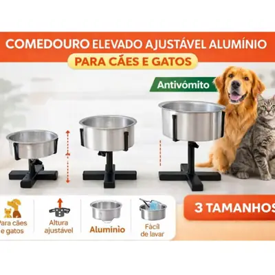 Foto do anúncio: Comedouro Ajustável Elevado Para Cachorro e Gato Suporte Regulável 3