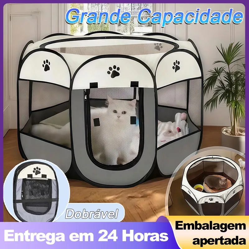 Foto do anúncio: Cercado Dobrável para Gatos em Oxford com Tela e Zíper