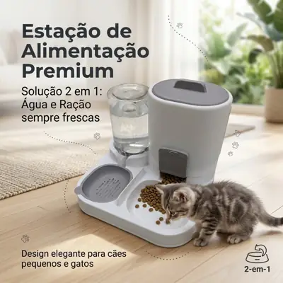 Foto do anúncio: Bebedouro e Comedouro Automático 2 em 1 para Cães e Gatos - Controle