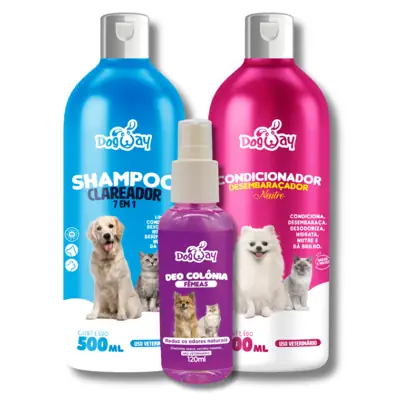 Foto do anúncio: Kit Shampoo 7 em 1 e Condicionador Neutro e Deo Colônia para Cães