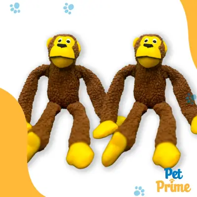 Foto do anúncio: Kit 2 Brinquedos para Cachorro de Pelúcia Macaco com Apito Pet Prime