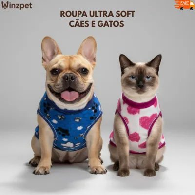 Foto do anúncio: Roupa para Cachorro Roupinha de Inverno Ultra Soft Caes Pet Estampa Sortida Porte Pequeno