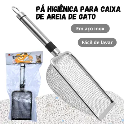 Foto do anúncio: Pazinha Pá Coletora Higiênica Caixa Areia De Gato Aço Inox