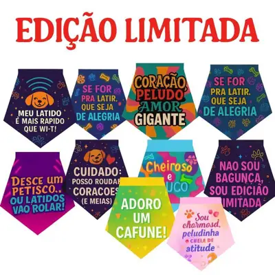 Foto do anúncio: Kit Colarinho Mini Bandana Para Cachorro Personagens Pet Shop Banho