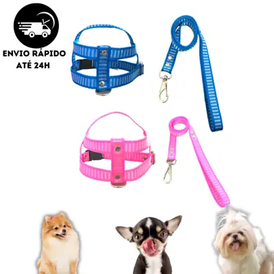 Foto do anúncio: Coleira Peitoral Com Guia Para Cachorro Pet Porte Pequeno