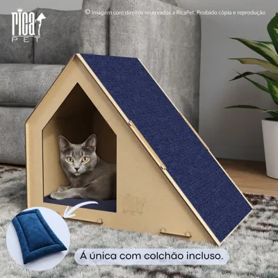 Foto do anúncio: Casinha com Colchão para Gato Tóca Rampa Casa Caminha Pet Arranhador Luxo Ricapet
