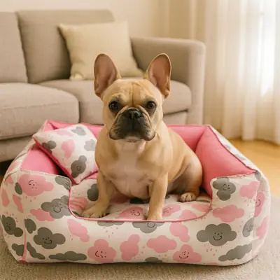 Foto do anúncio: Cama Pet Com Ziper Lavável Cachorros E Gatos Conforto 45x45cm Fundo
