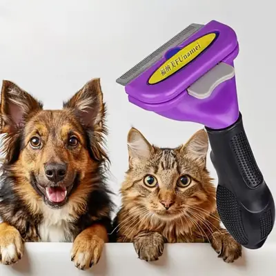 Foto do anúncio: Escova Pente Plastico Ferro Para Pentear Cachorros E Gatos Pet Tirar Os Pelos Botão Removedor De Pelos