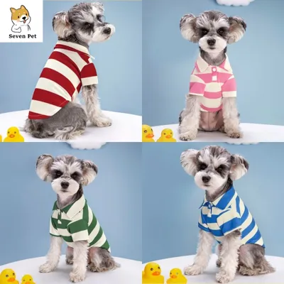 Foto do anúncio: Camiseta Pólo Sevenpet Stripe Pet Para Cães Grandes Roupas Finas Cachorro Shih Tzu Summer Puppy Cat XS-4XL