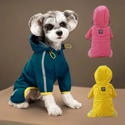 Foto do anúncio: Capa De Chuva Cachorro Reflexiva À Prova D'água Para Cães Pequenos E Médios Macacão Casaco