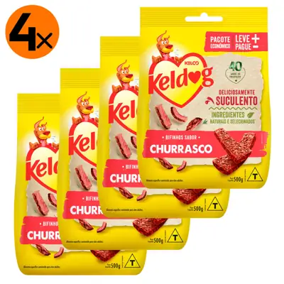 Foto do anúncio: Kit 4 Bifinho Keldog para Cães Sabor Churrasco - 500 g