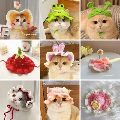 Foto do anúncio: Chapéu De Cachorro Fofo De Tricotar Engraçado Vestido De Gato