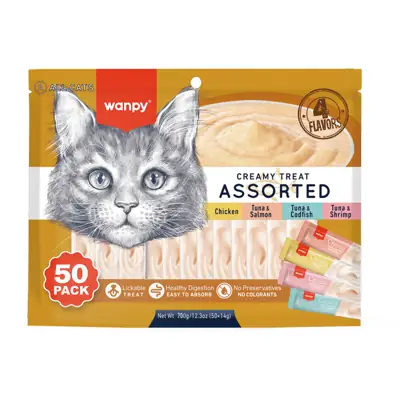 Foto do anúncio: Creamy Wanpy Petisco Cremoso Para Gatos 14gx50 Tubos 700g Sabor