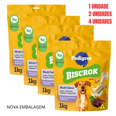 Foto do anúncio: BISCOITO PEDIGREE BISCROK MULTI 1 KG(EMBALAGEM NOVA)CÃO ADULTO KIT 01/02/04 UN