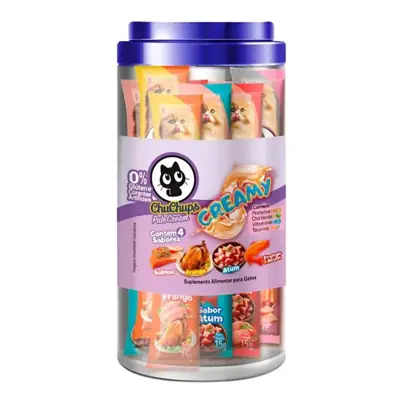 Foto do anúncio: Petisco Para Gatos ChuChups Cream Pote Sortido com 24 Tubos