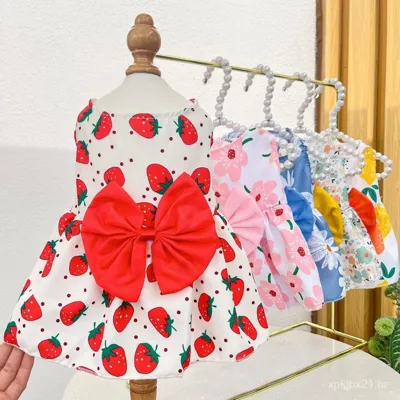 Foto do anúncio: Vestido Floral de Princesa para Cão Shih Tzu Roupas de Verão Fofas para Gato e Cão LLWV