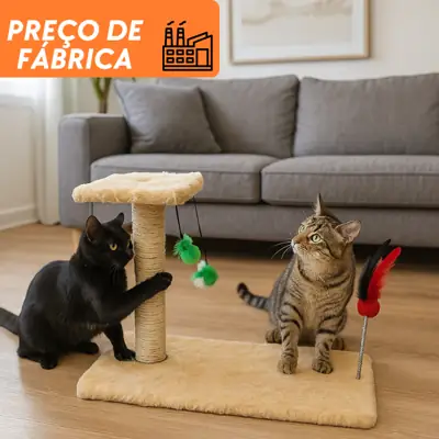 Foto do anúncio: Arranhador Com 3 Bolinhas Interativo Sisal Reforçado para Gatos Pet